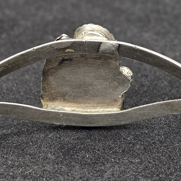 Vintage Native American Navajo sterling silver cuff bracelet turquoise and coral - Picture 3 of 4